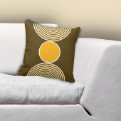 ミニマル黄色の円パターン クッション