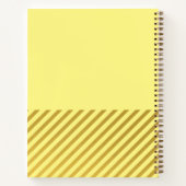 ミニマル黄色金ゴールドストライプパスワードノートブック ノートブック (裏面)