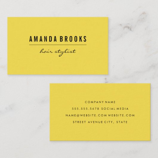 ミニマル黄色 名刺 (正面/裏面)