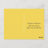 ミニマル黄色 – 日付はがきを保存 ポストカード (裏面)