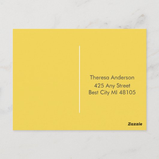 ミニマル黄色 – 日付はがきを保存 ポストカード (裏面)