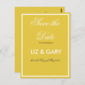 ミニマル黄色 – 日付はがきを保存 ポストカード (正面/裏面)