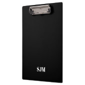 ミニマル黒カスタムモノグラムイニシャル名 クリップボード (左)