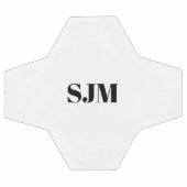 ミニマル黒カスタムモノグラムイニシャル名 サッカーボール (フラット)