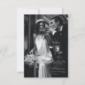 ミニマル黒タイポグラフィ結婚写真の名前 サンキューカード (裏面)