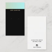 ミニマル黒ターコイズイヤリング表示ホルダー 名刺 (正面/裏面)