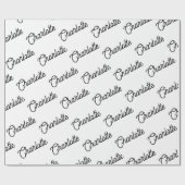 ミニマル黒パーソナライズされた名任意大事な行事 ラッピングペーパー (フラット)