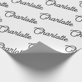 ミニマル黒パーソナライズされた名任意大事な行事 ラッピングペーパー (角)