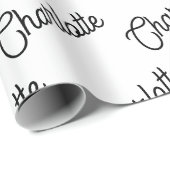 ミニマル黒パーソナライズされた名任意大事な行事 ラッピングペーパー (ロールコーナー)