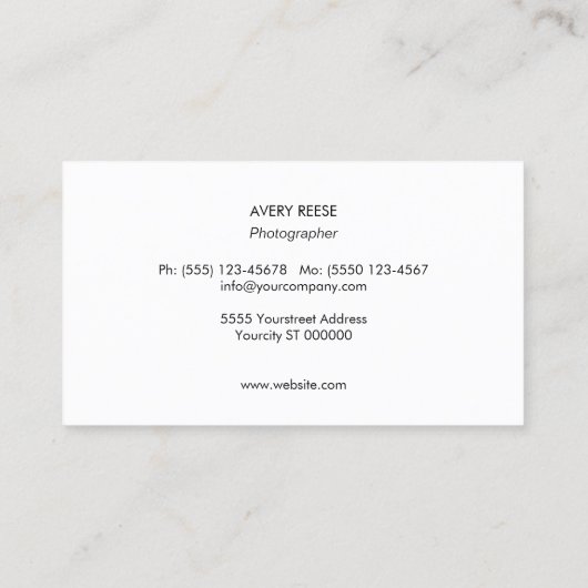 ミニマル黒プロフェッショナルモダン長方形 名刺 (裏面)