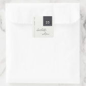 ミニマル黒モダン白ありがとうござ結婚う スクエアシール (バッグ)