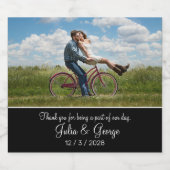 ミニマル黒写真とスクリプエレガントトフォント リキュールボトルラベル (シングルラベル)