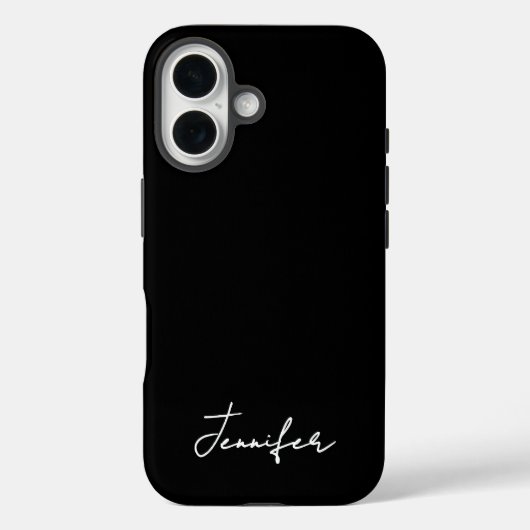 ミニマル黒名前をカスタムする署名スクリプト Case-Mate iPhoneケース (裏面)