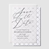 ミニマル黒書道結婚式の日付を保存 ベラム紙招待状 (オフセット (招待状))