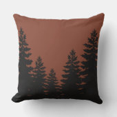 ミニマル黒松シルエット茶色 アウトドアクッション (正面)