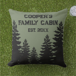 ミニマル黒松シルエット アウトドアクッション