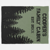 ミニマル黒松シルエット フリースブランケット (正面(横))