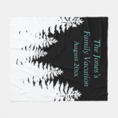 ミニマル黒松パーソナライズされた フリースブランケット (正面(横))