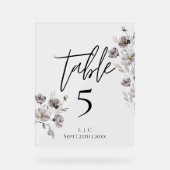 ミニマル黒水色テーブル番号 アクリルサイン (正面)