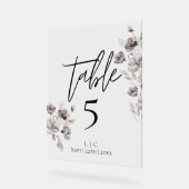 ミニマル黒水色テーブル番号 アクリルサイン (傾斜)