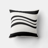 ミニマル黒波線パターン白 クッション (裏面)