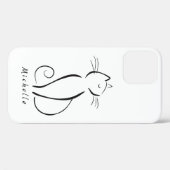 ミニマル黒猫オンホワイトアド Case-Mate iPhoneケース (裏面 (横))