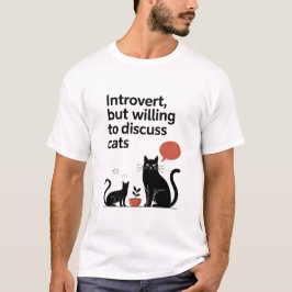 ミニマル黒猫内向性おもしろい引用文 Tシャツ