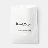 ミニマル黒白お礼ハート フェイバーバッグ (正面)