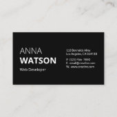 ミニマル黒白はっきりした コーリングカード (裏面)