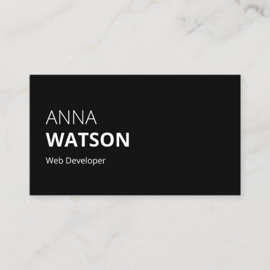 ミニマル黒白はっきりした コーリングカード (正面)