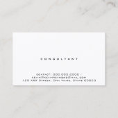 ミニマル黒白エレガント 名刺 (裏面)