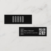 ミニマル黒白エンパイアモダンフォント スキニー名刺 (正面/裏面)