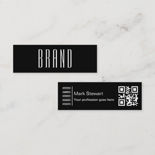 ミニマル黒白エンパイアモダンフォント スキニー名刺 (正面/裏面)