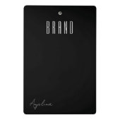 ミニマル黒白エンパイアモダンフォント ミニクリップボード (裏面)