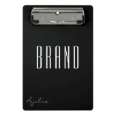 ミニマル黒白エンパイアモダンフォント ミニクリップボード (正面)