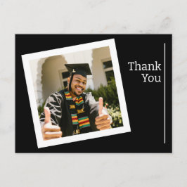 ミニマル黒白グラッドフォトサンキュー ポストカード