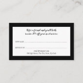 ミニマル黒白スクリプエレガントト 紹介カード (裏面)