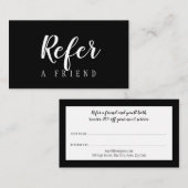 ミニマル黒白スクリプエレガントト 紹介カード (正面/裏面)