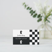 ミニマル黒白チェス市松模様にコーチ 名刺 (スタンド正面)