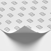 ミニマル黒白トーラー柄ハヌカー ラッピングペーパー (角)