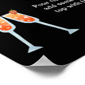 ミニマル黒白ブライダルシャワーミモザバー ポスター (角)