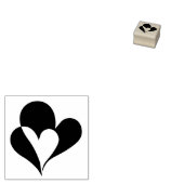 ミニマル黒白マイナス宇宙ハート ラバースタンプ (押印)