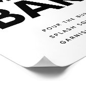 ミニマル黒白ミモザバー結婚徴候 ポスター (角)