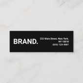 ミニマル黒白モダンはっきりした スキニー名刺 (正面)