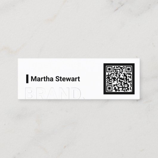 ミニマル黒白モダンはっきりした スキニー名刺 (裏面)