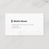 ミニマル黒白モダンはっきりした 名刺 (裏面)