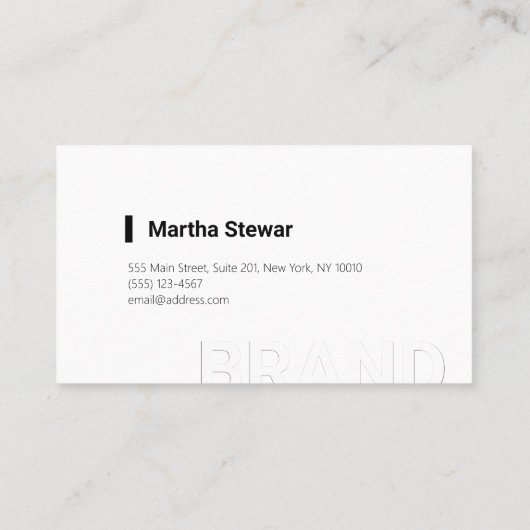 ミニマル黒白モダンはっきりした 名刺 (裏面)