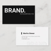 ミニマル黒白モダンはっきりした 名刺 (正面/裏面)