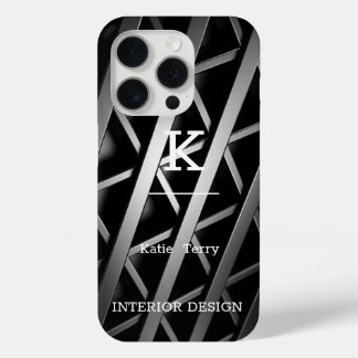 ミニマル黒白モノグラムモダンケースマ iPhone 15 PROケース