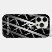 ミニマル黒白モノグラムモダンケースマ Case-Mate iPhoneケース (裏面 (横))